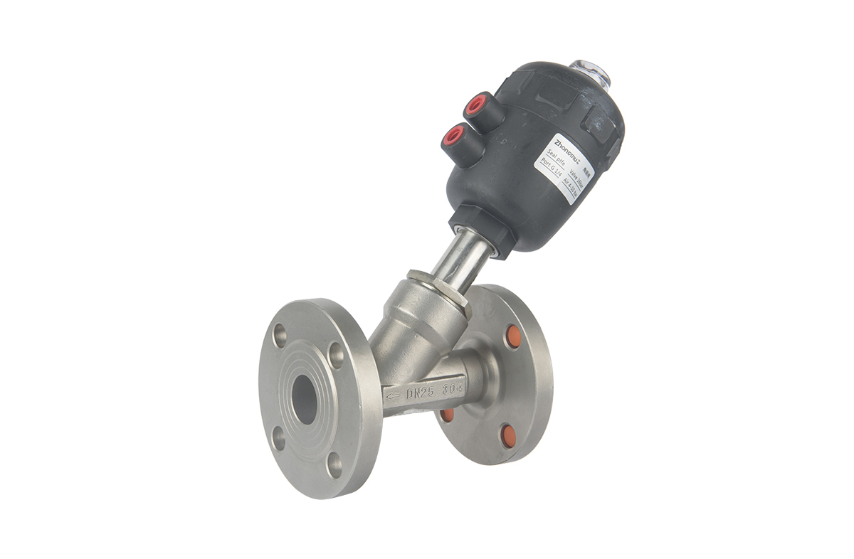 塑料氣缸法蘭式角座閥